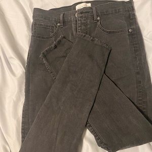 Loft Modern Skinny Black Jeans — detail down the leg.